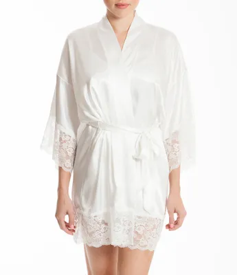In Bloom by Jonquil Satin & Lace Bridal Robe