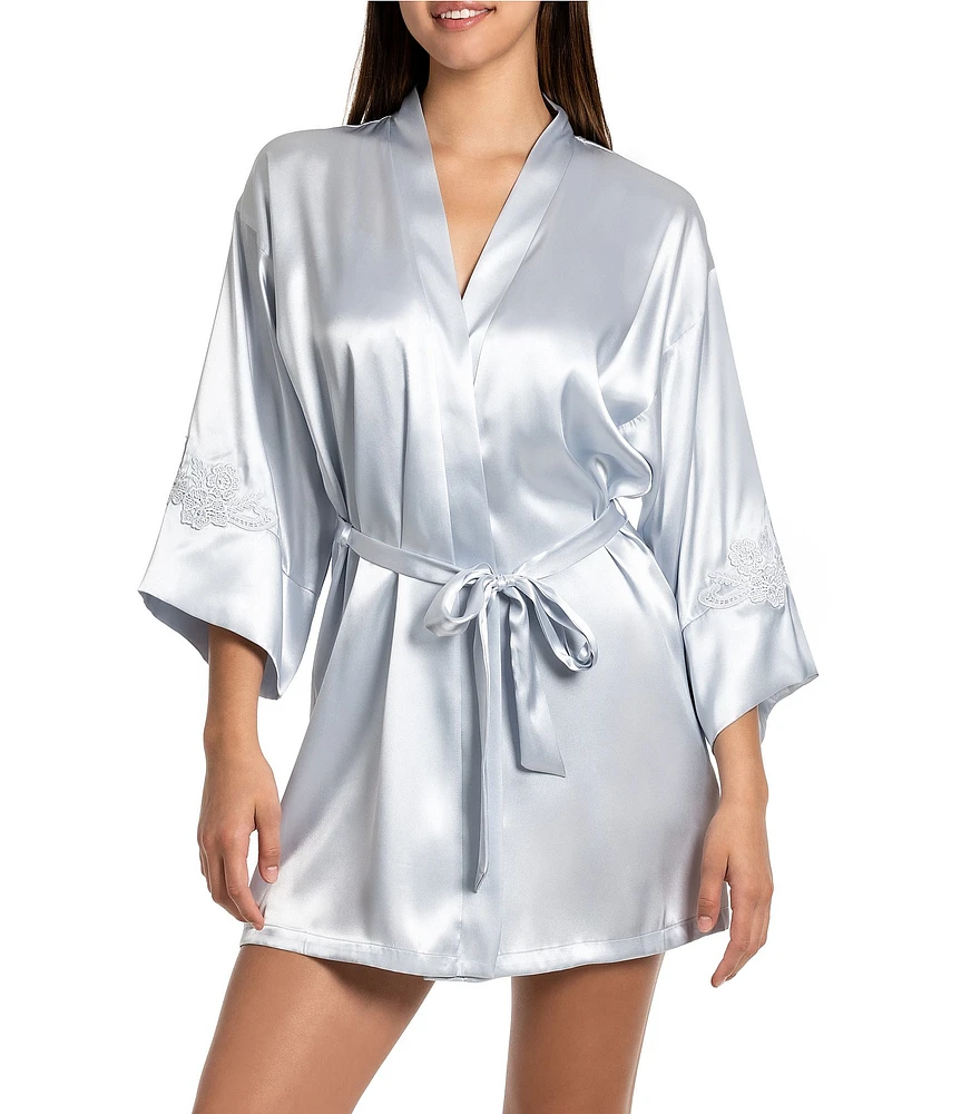 In Bloom By Jonquil Satin 3/4 Sleeve Coordinating Wrap Robe