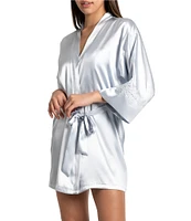 In Bloom By Jonquil Satin 3/4 Sleeve Coordinating Wrap Robe