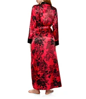 In Bloom By Jonquil Satin Long Sleeve Floral Paisley Coordinating Long Robe