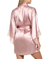 In Bloom by Jonquil Satin Wrap Lace Short Robe