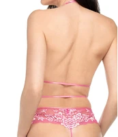 In Bloom By Jonquil Two-Tone Lace Halter Neck Teddy