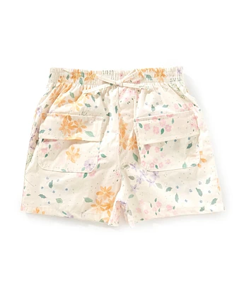 Indie Gold Little Girls Floral-Printed Patch Pocket Shorts