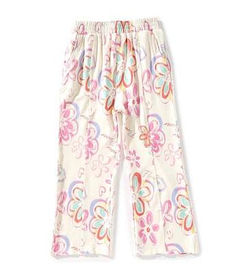 Indie Gold Little Girls Graffiti Printed French Terry Pants