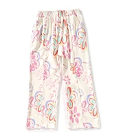 Indie Gold Little Girls Graffiti Printed French Terry Pants