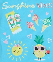 Indie Gold Little Girls 2T-6X Roll-Sleeve Sunshine Vibes T-Shirt