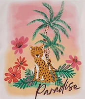 Indie Gold Little Girls 2T-6X Rolled-Sleeve Paradise Printed T-Shirt