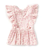 Indie Gold Little Girls Sleeveless Leopard-Printed Peplum-Hem Tank Top