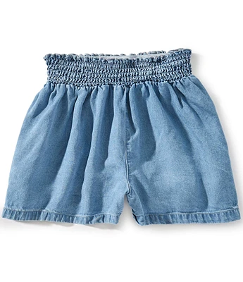 Indie Gold Little Girls 2T-6X Smocked-Waist Poplin Shorts