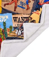 Indigo Hill by HiEnd Accents Bandits & Heroes Campfire Sherpa Throw Blanket