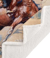 Indigo Hill by HiEnd Accents Buster Campfire Western Sherpa-Backed Throw