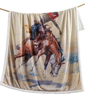 Indigo Hill by HiEnd Accents Buster Campfire Western Sherpa-Backed Throw