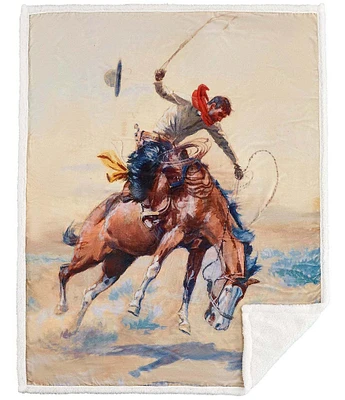 Indigo Hill by HiEnd Accents Buster Campfire Western Sherpa-Backed Throw