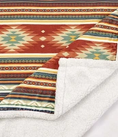 Indigo Hill by HiEnd Accents Del Sol Southwestern Print Campfire Sherpa Throw