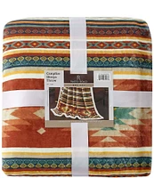 Indigo Hill by HiEnd Accents Del Sol Southwestern Print Campfire Sherpa Throw