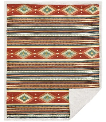 Indigo Hill by HiEnd Accents Del Sol Southwestern Print Campfire Sherpa Throw