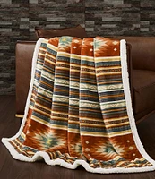 Indigo Hill by HiEnd Accents Del Sol Southwestern Print Campfire Sherpa Throw