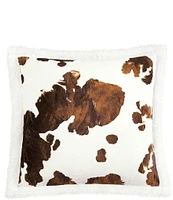 Indigo Hill by HiEnd Accents Elsa Cowhide Print Campfire Sherpa Cozy Throw Set