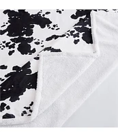 Indigo Hill by HiEnd Accents Elsa Cowhide Print Campfire Sherpa Throw