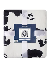 Indigo Hill by HiEnd Accents Elsa Cowhide Print Campfire Sherpa Throw