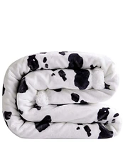 Indigo Hill by HiEnd Accents Elsa Cowhide Print Campfire Sherpa Throw