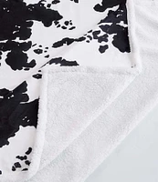 Indigo Hill by HiEnd Accents Elsa Cowhide Print Campfire Sherpa Throw