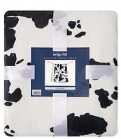 Indigo Hill by HiEnd Accents Elsa Cowhide Print Campfire Sherpa Throw