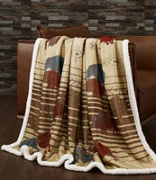 Indigo Hill by HiEnd Accents Home on the Range Buffalo Campfire Sherpa Cozy Throw and Pillows Set