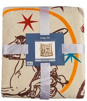Indigo Hill by HiEnd Accents Retro Rodeo Campfire Sherpa Western Adventure Throw Blanket