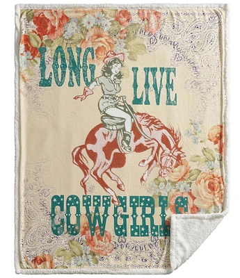 Indigo Hill by HiEnd Accents Rodeo Revival #double;Long Live Cowgirls#double; Campfire Sherpa Throw