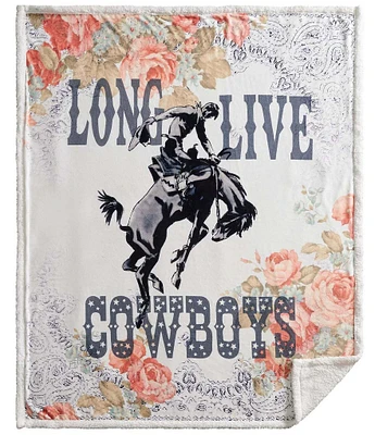 Indigo Hill by HiEnd Accents Rodeo Revival #double;Long Live Cowboys#double; Campfire Sherpa Throw Blanket