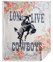Indigo Hill by HiEnd Accents Rodeo Revival #double;Long Live Cowboys#double; Campfire Sherpa Throw Blanket