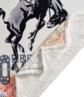 Indigo Hill by HiEnd Accents Rodeo Revival #double;Long Live Cowboys#double; Campfire Sherpa Throw Blanket