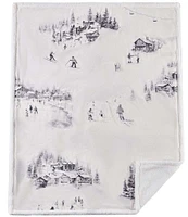 Indigo Hill by HiEnd Accents Ski Toile Campfire Sherpa-Backed Throw