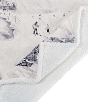 Indigo Hill by HiEnd Accents Ski Toile Campfire Sherpa-Backed Throw