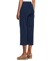 Intro Aimee Knit Denim Tummy Control Button Side Trim Pull-On Capri Pants