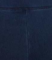 Intro Aimee Knit Denim Tummy Control Button Side Trim Pull-On Capri Pants