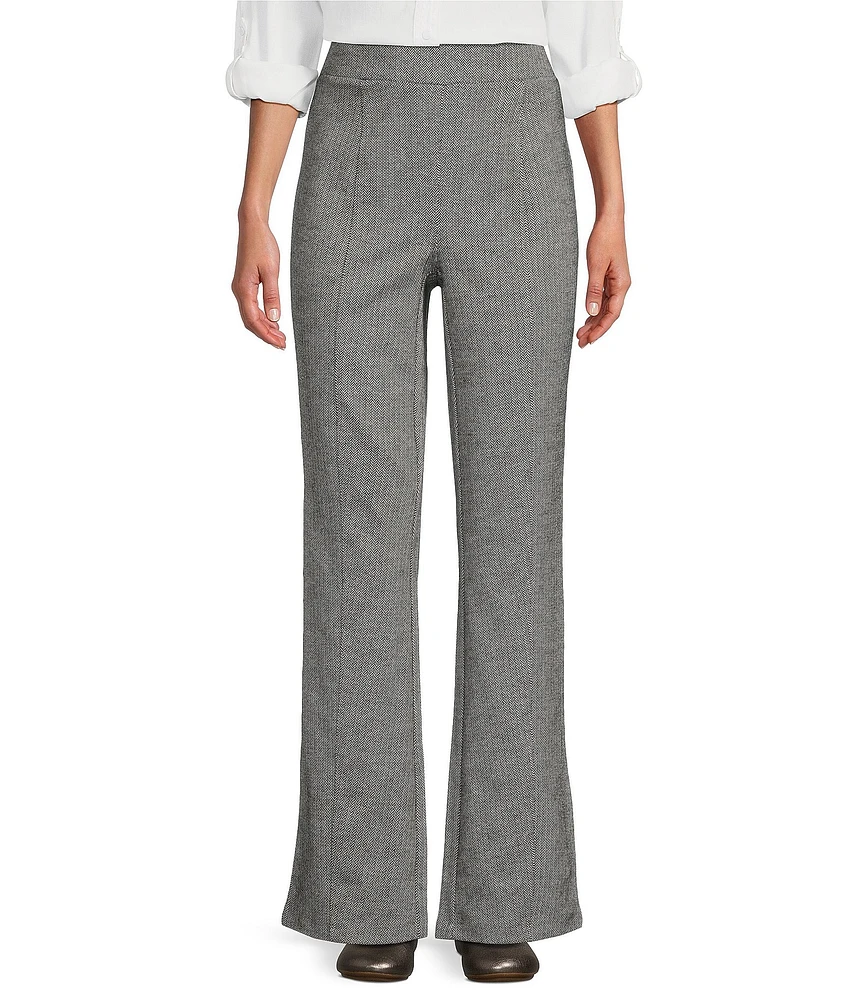 Intro Bella Herringbone Boot-Cut Leg Pull-On Pants