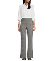 Intro Bella Herringbone Boot-Cut Leg Pull-On Pants