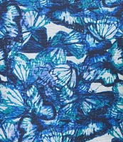Intro Cotton Slub Printed Scoop Neck Short Twist Sleeve Rushed Tee