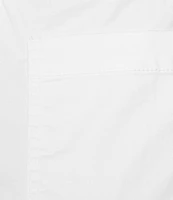 Intro Cotton Tencel™ Wide Leg Side Button Trim Detail Crop Pants