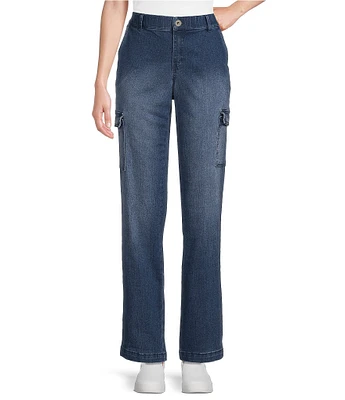 Intro Felicia Straight Leg Cargo Denim Jeans