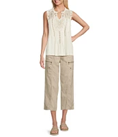 Intro Kami Tencel Twill Drawstring Waist Pull-On Capri Pants