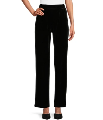 Intro Knit Velvet Elasticized Waist Relaxed Pocketed Pull-On Pants