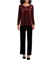 Intro Knit Velvet Elasticized Waist Relaxed Pocketed Pull-On Pants