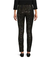 Intro Laura Double Knit Foil High Waist Tummy Control Pull-On Leggings