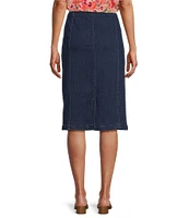 Intro Nia Denim Tummy Control Waist Pull-On Pencil Skirt