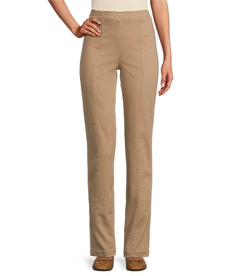 Intro Nia Hollywood Waist Seam Detail High Rise Straight Leg Pull-On Denim Pants
