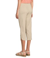 Intro Pull-On Curved Hem Elastic Waist Mid Rise Capri Pants