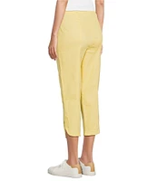 Intro Nia Pull-On Curved Hem Elastic Waist Mid Rise Capri Pants